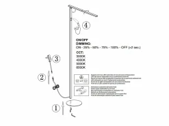 Ideal - Lámpara de pie LED blanca orientable de metal H.130 cm Fabas Luce - Luz LED integrada de 10W CCT (3000K 4000K 5000K 6000K) Blanco