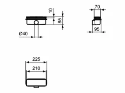 IDEAL STANDARD Desagüe y tapa rectangular Cromado para plato de ducha Ultra Flat New Negro Clearance