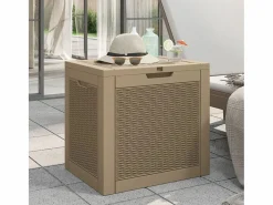 Indar Caja de almacenaje de jardín PP marrón claro 55,5x43x53 cm^Garden Furniture Discount