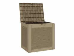 Indar Caja de almacenaje de jardín PP marrón claro 55,5x43x53 cm^Garden Furniture Discount