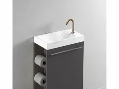 Essebagno Indus mezclador lavabo cobre cepillado agua fría Cobrizo Hot
