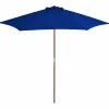 Garden Furniture Sombrilla|Inglewood Sombrilla de jardín con palo de madera azul 270 cm