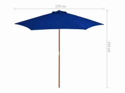 Garden Furniture Sombrilla|Inglewood Sombrilla de jardín con palo de madera azul 270 cm