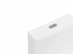 Vente-unique Inodoro de cerámica mate de pie con tapa silenciosa, desagüe horizontal, NAGILAM Blanco