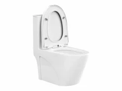 Inodoro de cerámica de suelo con tapa silenciosa, descarga horizontal, NAGILAM^Vente-unique