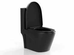 Vente-unique Inodoro De Pie|Inodoro de cerámica mate con tapa silenciosa, NAGILAM