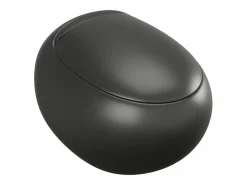 Vente-unique Inodoro flotante de cerámica mate con tapa silenciosa, HURO II Negro Outlet