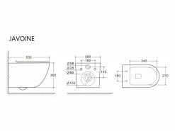 Vente-unique Inodoro Suspendido|Inodoro flotante mate con estructura de soporte y placa de activación, JAVOINE