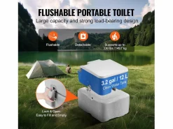 Inodoro Portátil SucceBuy 20 L, con Bolsa de Transporte para el Camping Gris Discount