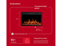 Insert eléctrico INFINITY para chimenea eléctrica - fuego premium - empotrada - 66x14x50 cm - chimenea LED con calefacción 750/1500 W^ Sale