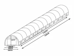 EXPERTLAND Invernadero con estructura de acero 36 m² - Ancho 1200 x Prof. 300 x Alt. 200 cm - IPOMEA Verde Online