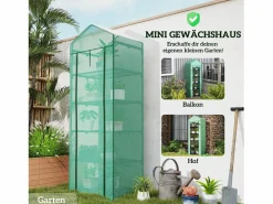 Invernadero De Jardín|Invernadero con puerta enrollable y estantes, de plástico, , para jardín y balcón (69x49x193 cm)