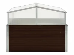 Clicnbuy Invernadero De Jardín|Invernadero de acero galvanizado marrón 100x100x85 cm