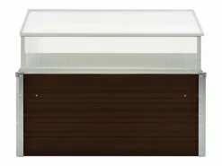Clicnbuy Invernadero De Jardín|Invernadero de acero galvanizado marrón 100x100x85 cm