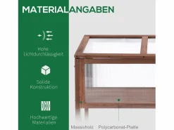 Invernadero de jardín con cubierta transparente, de madera y policarbonato, para hortalizas y plantas, color marrón (90 x 50 x 93 cm)^ Sale