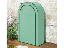 Invernadero de jardín con techo redondeado, estanterías, acero, (100x45x160 cm)^ Online