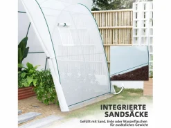 Invernadero de jardín con puerta enrollable, 2 ventanas, lona reforzada, estructura de acero, color (180x180x200cm)^ Online