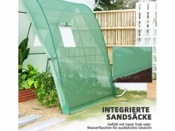 Invernadero De Jardín|Invernadero de jardín con puerta enrollable, ventanas, lona reforzada, acero, (180x180x200cm)