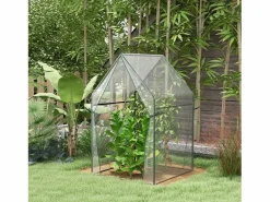 Invernadero de jardín con doble puerta, estructura de acero, , 90 x 90 x 145 cm^ Outlet