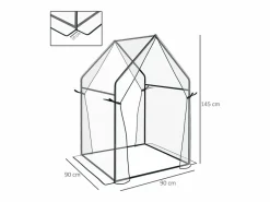Invernadero de jardín con doble puerta, estructura de acero, , 90 x 90 x 145 cm^ Outlet