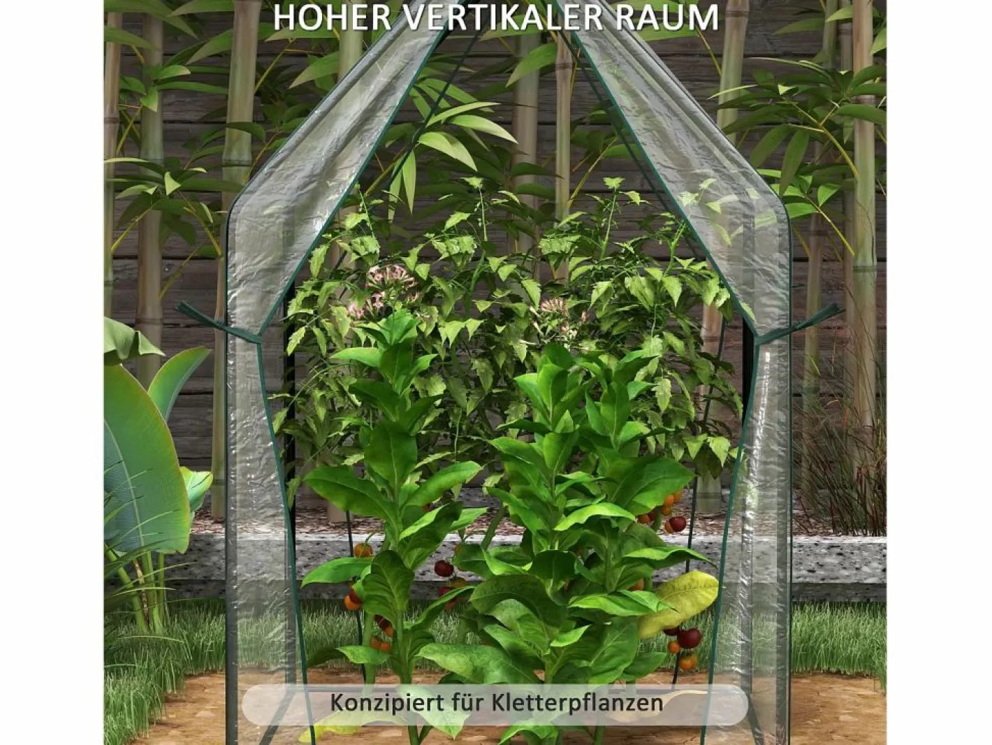 Invernadero de jardín con doble puerta, estructura de acero, , 90 x 90 x 145 cm^ Outlet