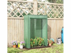 Invernadero de jardín con puerta enrollable, de plástico y acero, (100 x 50 x 150 cm) Verde Sale