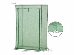 Invernadero de jardín con puerta enrollable, de plástico y acero, (100 x 50 x 150 cm) Verde Sale