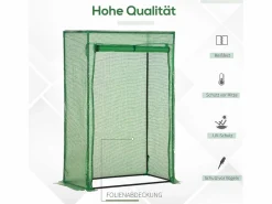 Invernadero de jardín con puerta enrollable, de plástico y acero, (100 x 50 x 150 cm) Verde Sale