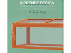 Invernadero De Jardín|Invernadero de jardín con cubierta, de madera maciza y policarbonato, color , resistente a la intemperie (90x46x40cm)