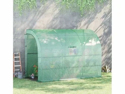Invernadero de jardín con estantes y ventanas, de plástico reforzado, de acero, , montable, para balcón, jardín, tomates y plantas (300 x 150 x 213 cm) Verde Sale