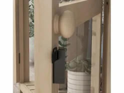 Invernadero de jardín de madera con puerta doble y claraboya, 2 plantas, natural (103x61x103 cm)^ Online