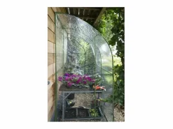 NATURE Invernadero de Jardín de Pared 2m² H215x200x100cm, Estructura Metálica Ø16mm, PVC Transparente 1mm, Puerta con Cremallera Verde New