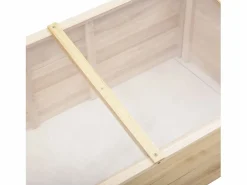 Invernadero de madera para jardín con cubierta de policarbonato, sistema de plantación, color natural (100 x 50 x 35 cm)^ Sale