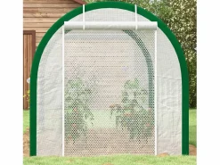 Invernadero De Jardín|Invernadero de túnel con puerta enrollable, protección UV, acero galvanizado, (358x210x210 cm)