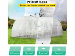 Invernadero de Túnel de Entrada Fácil de Instalar de Ophorn, Estructura Galvanizada, Cubierta Impermeable de 20 x 10 x 7 Pies^ Hot