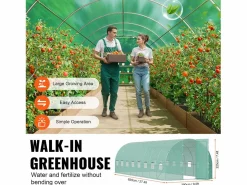 Invernadero de Túnel SucceBuy, Invernadero de Túnel de Planta Baja, 835x290x225 cm, con Armazón Galvanizado y Cubierta en PE, Verde Best