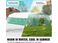 Invernadero De Jardín|Invernadero de Túnel SucceBuy, Invernadero de Túnel de 900x300x200 cm, Armazón Galvanizado, con Armazón de Acero Galvanizado, Cubierta en PE,