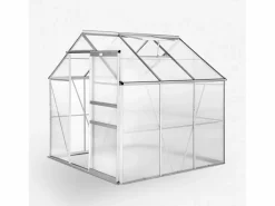 Soana Invernadero para jardín de aluminio y policarbonato con puerta y ventana 183x185x205cm Vanilla Transparente Sale