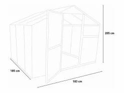 Soana Invernadero para jardín de aluminio y policarbonato con puerta y ventana 183x185x205cm Vanilla Transparente Sale