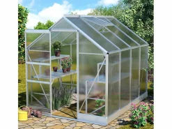 Soana Invernadero De Jardín|Invernadero para jardín de aluminio y policarbonato con puerta y ventana 183x245x205cm Laelia