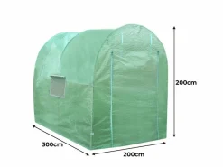 Monstershop Invernadero De Jardín|Invernadero Politúnel con Puertas Ventanas Galvanizadas Cubierta de PE Jardinería Marco Metálico Carpa de Jardín Vegetal Planta de Flores 25mm de diámetro | 4 x 2m