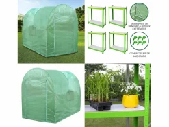 Monstershop Invernadero Politúnel con Estantería Galvanizada Puertas de Cultivo Cubierta de PE Jardinería Carpa de Jardín Planta de Flores 19mm de Diámetro | 2 x 2.5m Verde Discount