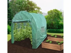 Monstershop Invernadero Politúnel con Puertas Ventanas Galvanizadas Cubierta de PE Jardinería Marco Metálico Carpa de Jardín Vegetal Planta de Flores 19mm de diámetro | 2 x 3m Verde Best