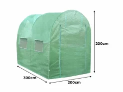 Monstershop Invernadero Politúnel con Estantería Galvanizada Puertas de Cultivo Cubierta de PE Almacenamiento al Aire Libre Planta de flores de 25mm de Diámetro | 3 x 2m Verde