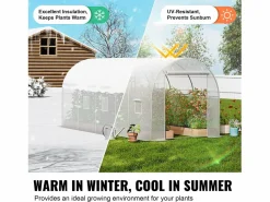 Invernadero Tipo Túnel SucceBuy, 4,45 x 1,95 x 1,90 m, Estructura Galvanizada, Cubierta de PE,^ Outlet
