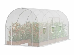 Invernadero Tipo Túnel SucceBuy, 4,45 x 1,95 x 1,90 m, Estructura Galvanizada, Cubierta de PE,^ Outlet