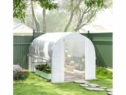 Invernadero De Jardín|Invernadero túnel de PVC, 3 ventanas y puerta, estructura de acero galvanizado, color (3 x 2 x 2 m)