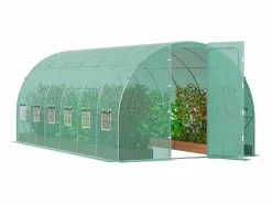 Invernadero Túnel SucceBuy 590x295x225 cm, Invernadero para Jardinería Exterior, Marco en Acero Galvanizado, Verde Best