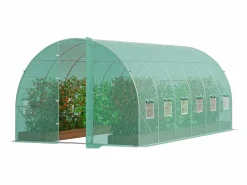 Invernadero Túnel SucceBuy 590x295x225 cm, Invernadero para Jardinería Exterior, Marco en Acero Galvanizado, Verde Best