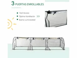 Outsunny Invernadero túnel , verde oscuro 350x100x80cm Transparente Best